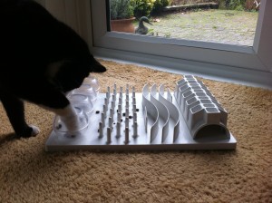 This Trixie Activity Board is a hit with Jonny the tester cat! He eats every meal out  of it to avoid getting fat!